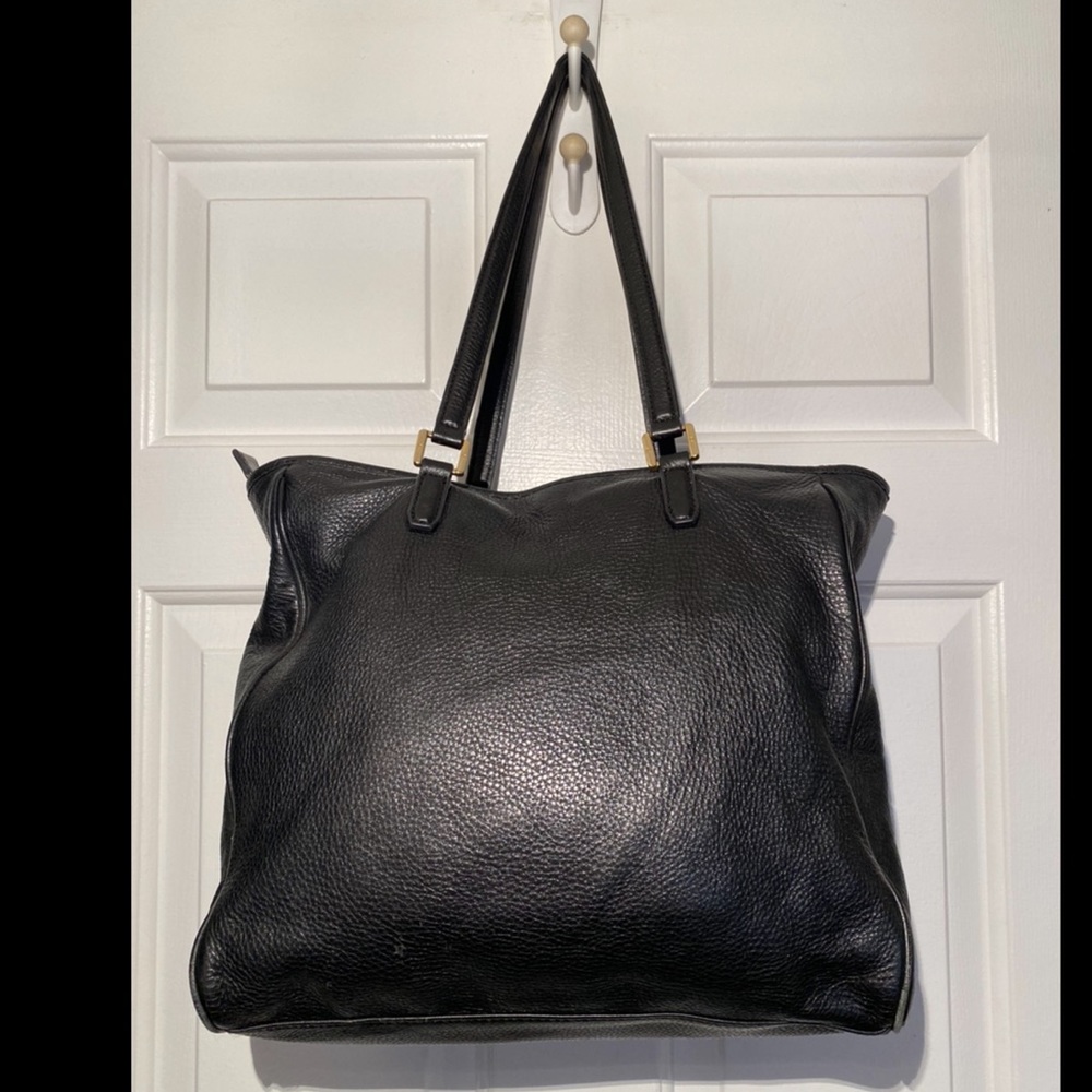 Tory Burch Black Pebbled Leather Tote - Picture 3 of 14